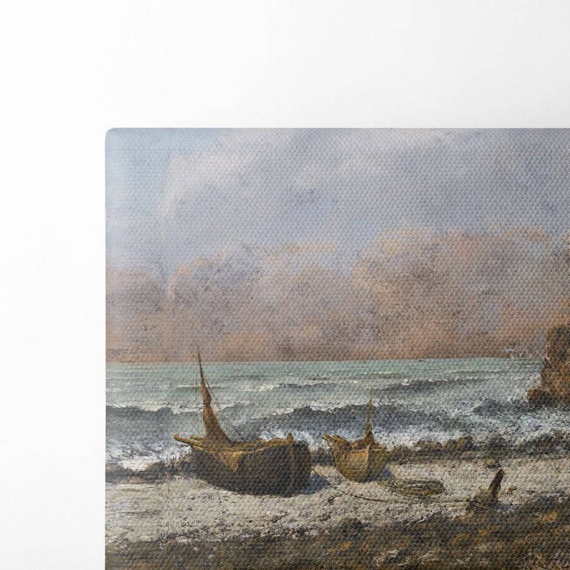 Deux bateaux sur la plage - Gustave Courbet - Canvas Print