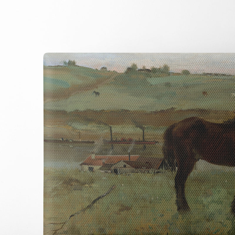 Horses in a Meadow (1871) - Edgar Degas - Canvas Print