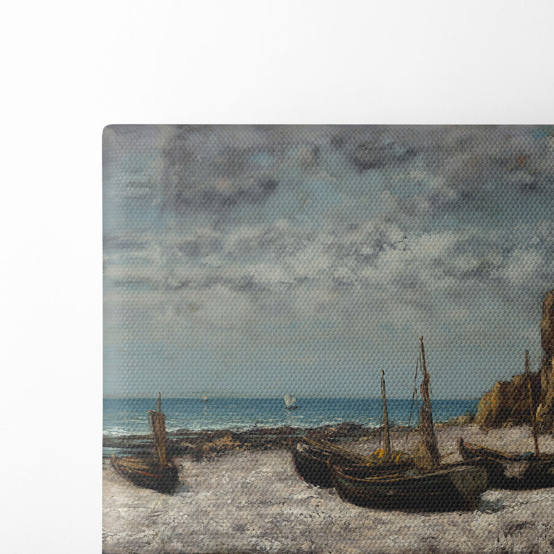 Boats on a Beach,Etretat (c. 1872-1875) - Gustave Courbet - Canvas Print