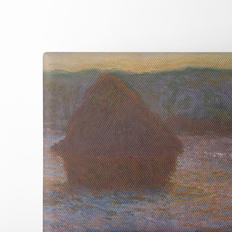 Stack of Wheat (Thaw, Sunset) (1890-91) - Claude Monet - Canvas Print