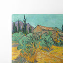 Cabanes de bois parmi les oliviers et cyprès (1889) - Vincent van Gogh - Canvas Print