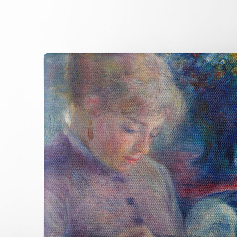 Young Woman Sewing (1879) - Pierre-Auguste Renoir - Canvas Print