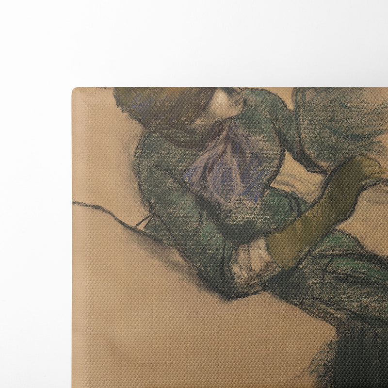 Femme tenant un chapeau (circa 1885) - Edgar Degas - Canvas Print