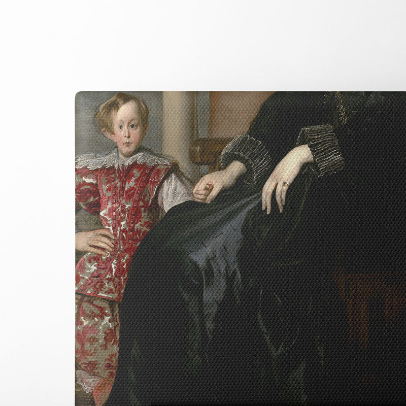 A Genoese Noblewoman and Her Son (c. 1626) - Anthony van Dyck - Canvas Print