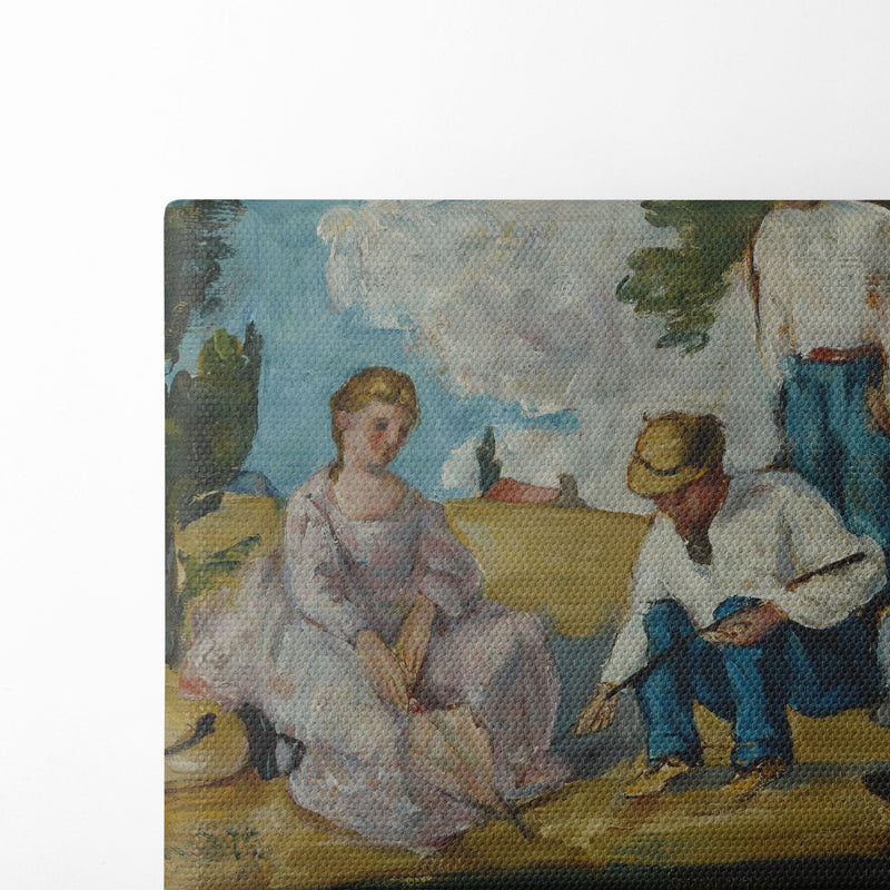 Picnic on a Riverbank (1873–74) - Paul Cézanne - Canvas Print