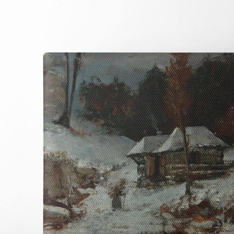 Porteuse De Fagots Dans Un Paysage De Neige - Gustave Courbet - Canvas Print