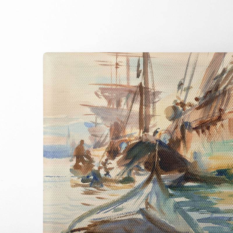 Unloading Boats (1904) - John Singer Sargent - Canvas Print