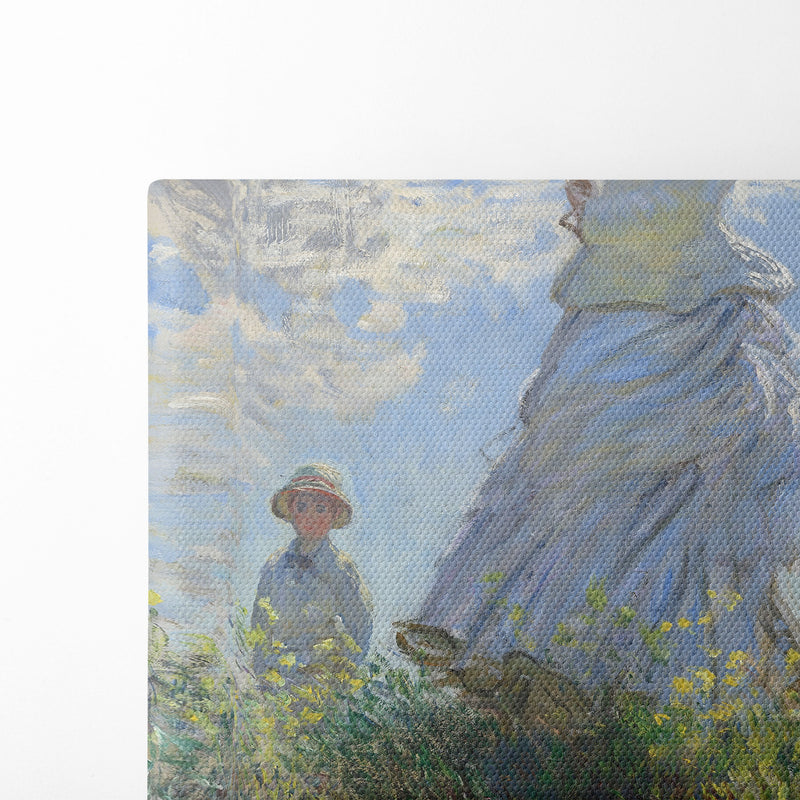 Woman with a Parasol – Madame Monet and Her Son (1875) - Claude Monet - Canvas Print