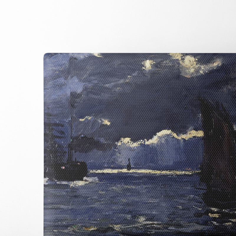 A Seascape, Shipping by Moonlight (1864) - Claude Monet - Canvas Print