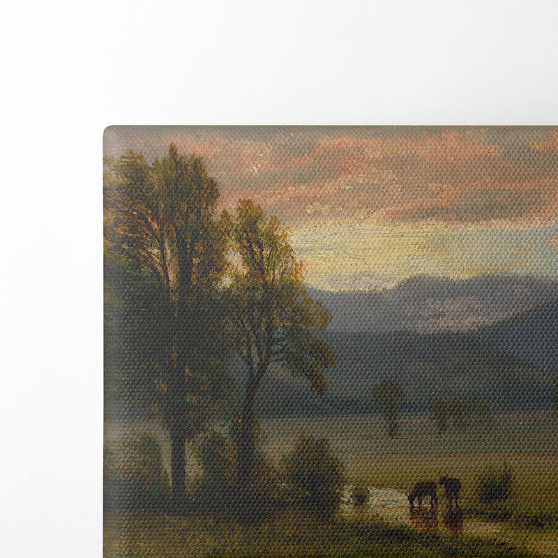 Landscape With Cattle - Albert Bierstadt - Canvas Print