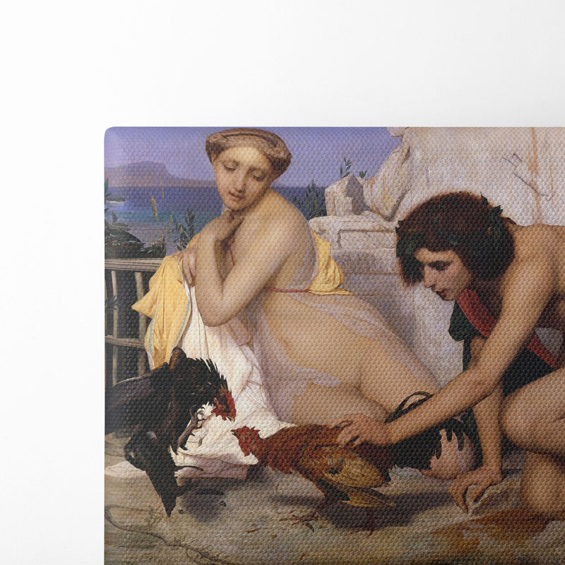 Young Greeks Attending a Cock Fight (1846) - Jean-Léon Gérôme - Canvas Print