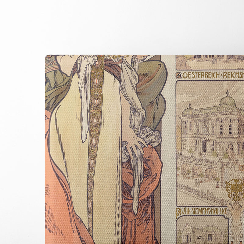 Österreich auf der Weltausstellung Paris 1900 (1899) - Alphonse Mucha - Canvas Print