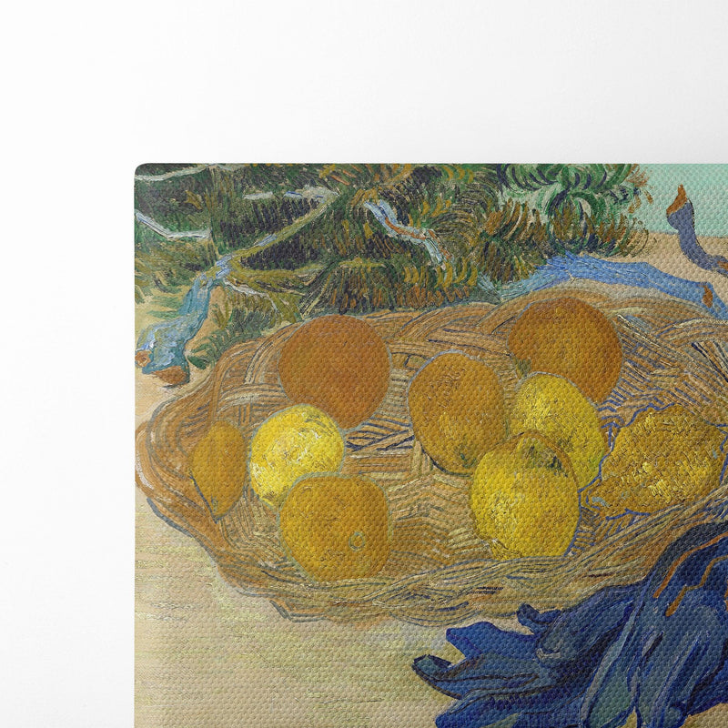 Still Life of Oranges and Lemons with Blue Gloves (1889) - Vincent van Gogh - Canvas Print - UAIO LMT