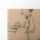 Caricature of a Man Standing by Desk (1855) - Claude Monet - Canvas Print