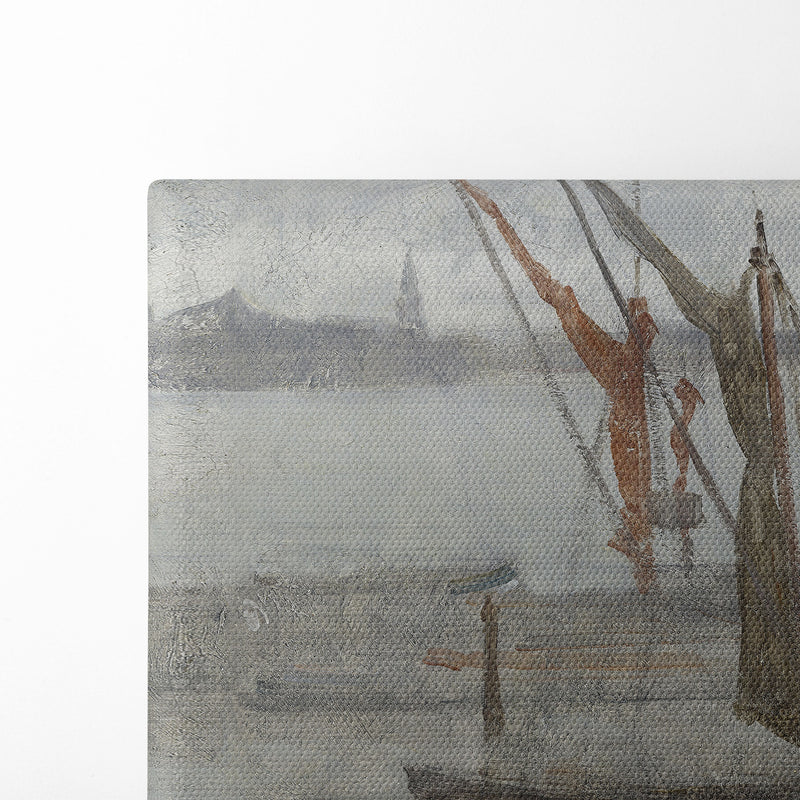 Grey and Silver – Chelsea Wharf (c. 1864-1868) - James Abbott McNeill Whistler - Canvas Print