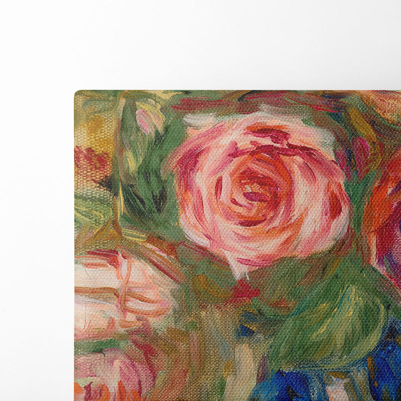 Vase de roses (1913-1915) - Pierre-Auguste Renoir - Canvas Print