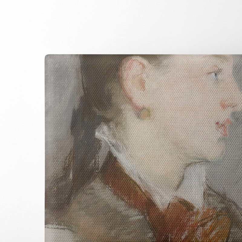 Jeune fille au col cassé, de profil (circa 1880) - Édouard Manet - Canvas Print