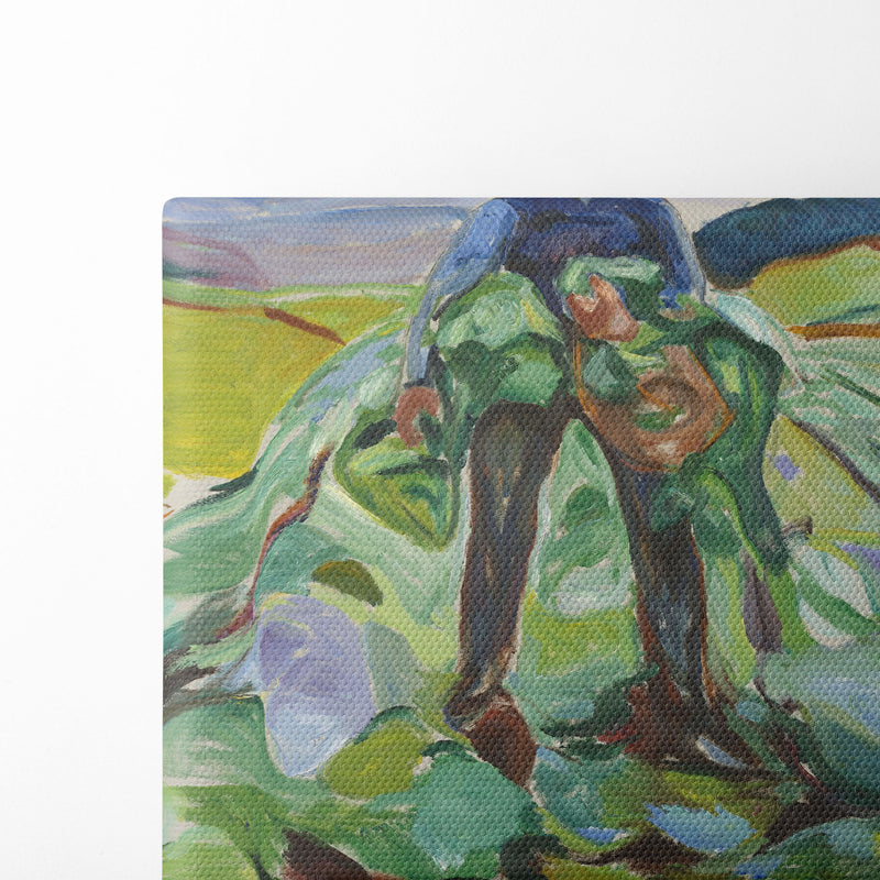 Man in the Cabbage Field (1916) - Edvard Munch - Canvas Print