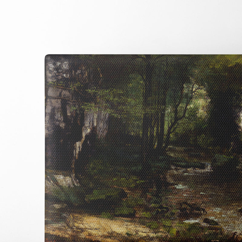 The Stream (Le Ruisseau du Puits-Noir; vallée de la Loue) (1855) - Gustave Courbet - Canvas Print