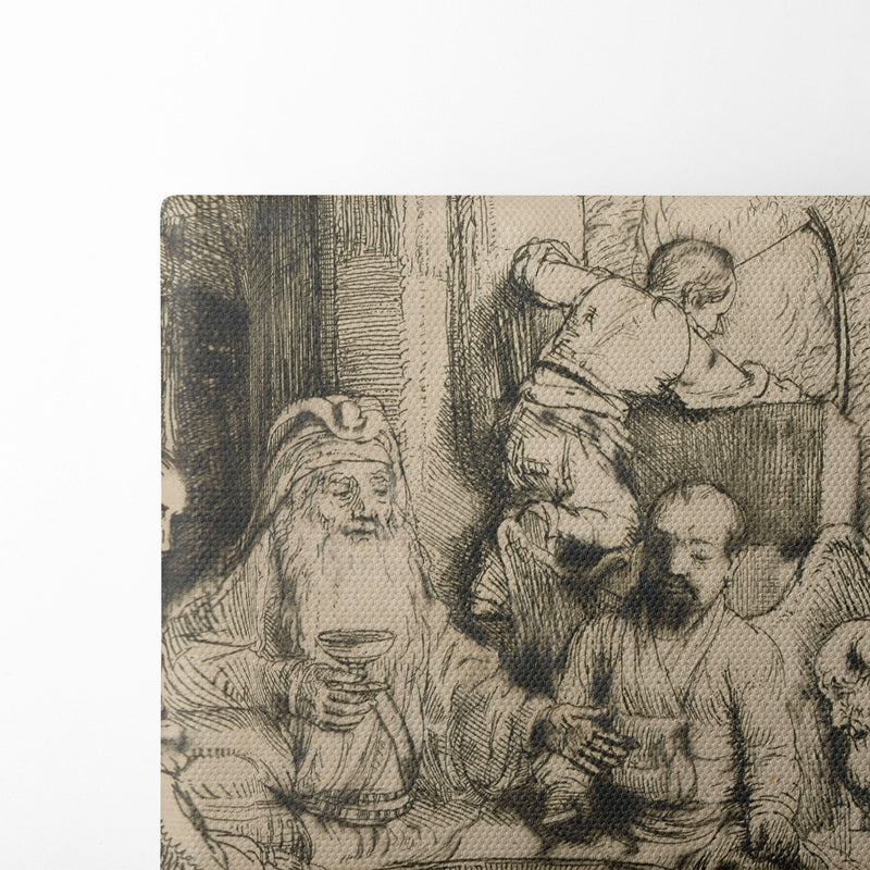 Abraham Entertaining the Angels (1656) - Rembrandt van Rijn - Canvas Print