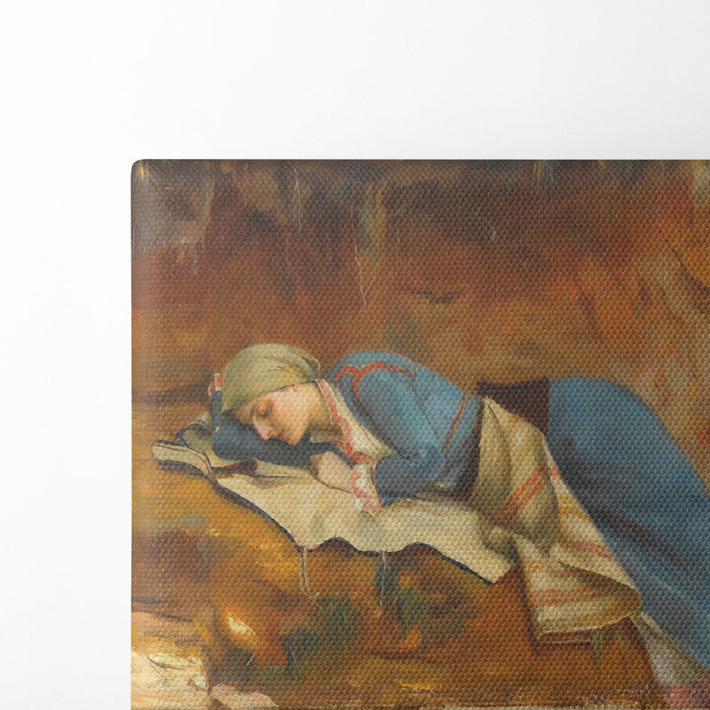 Resting Greek Girl - Theodoros Ralli - Canvas Print