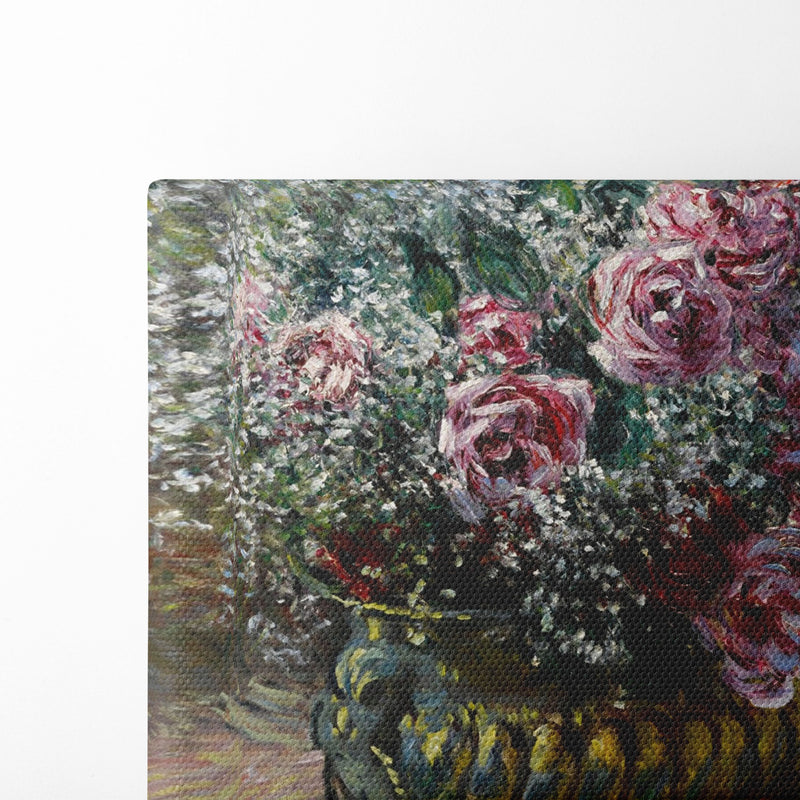 Fleurs dans un pot (Roses et brouillard) (1878) - Claude Monet - Canvas Print