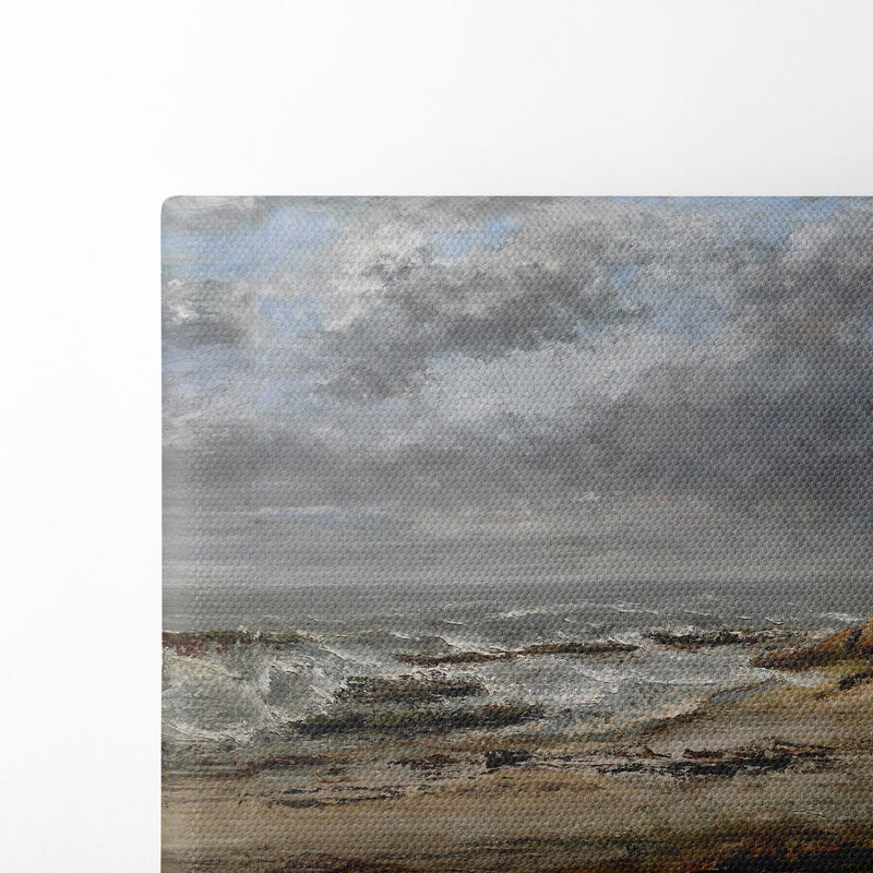 View of a rough sea near a cliff (after 1873) - Gustave Courbet - Canvas Print