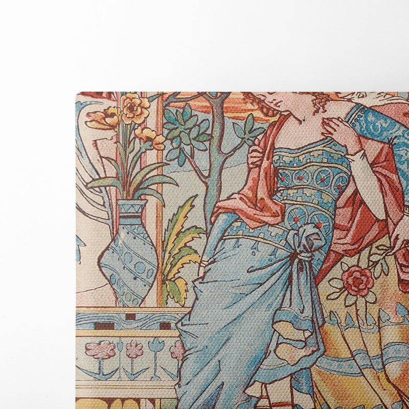 Femme assoupie dans les bras de sa servante - Eugène Grasset - Canvas Print