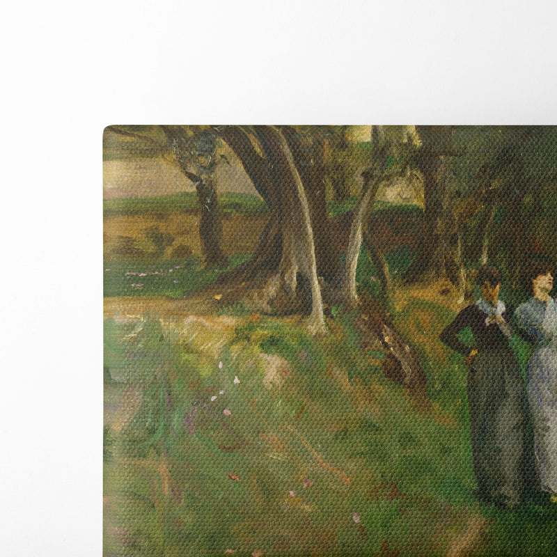 Landscape with Women in Foreground (c. 1883) - John Singer Sargent - Canvas Print