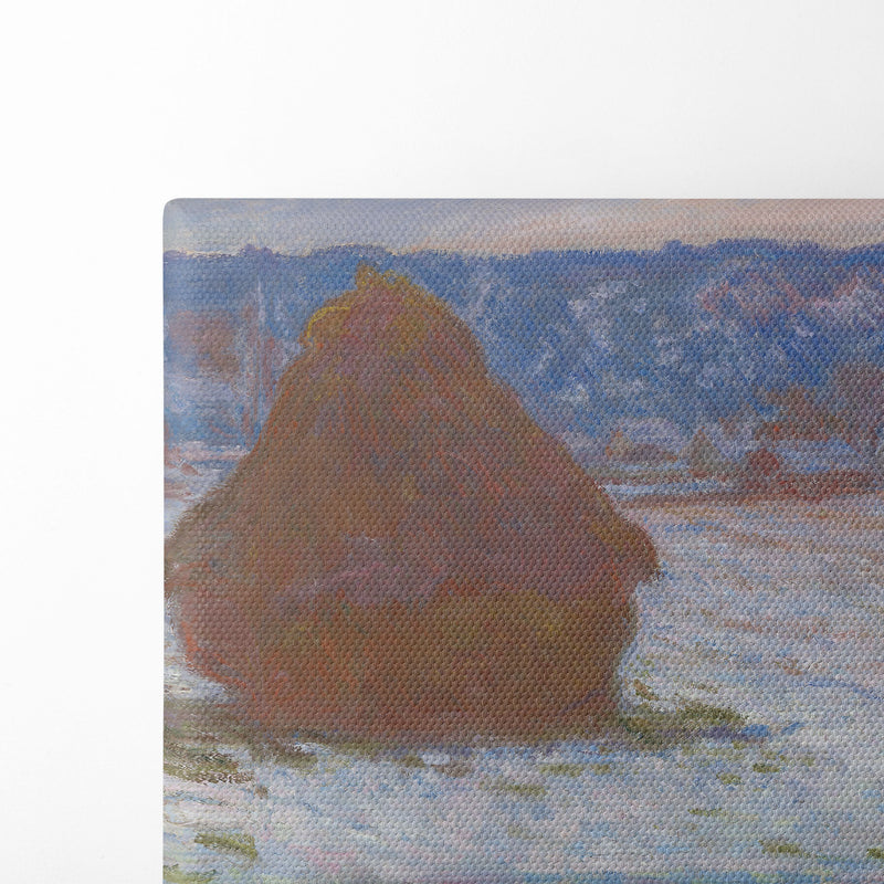 Stack of Wheat (Snow Effect, Overcast Day) (1890-91) - Claude Monet - Canvas Print