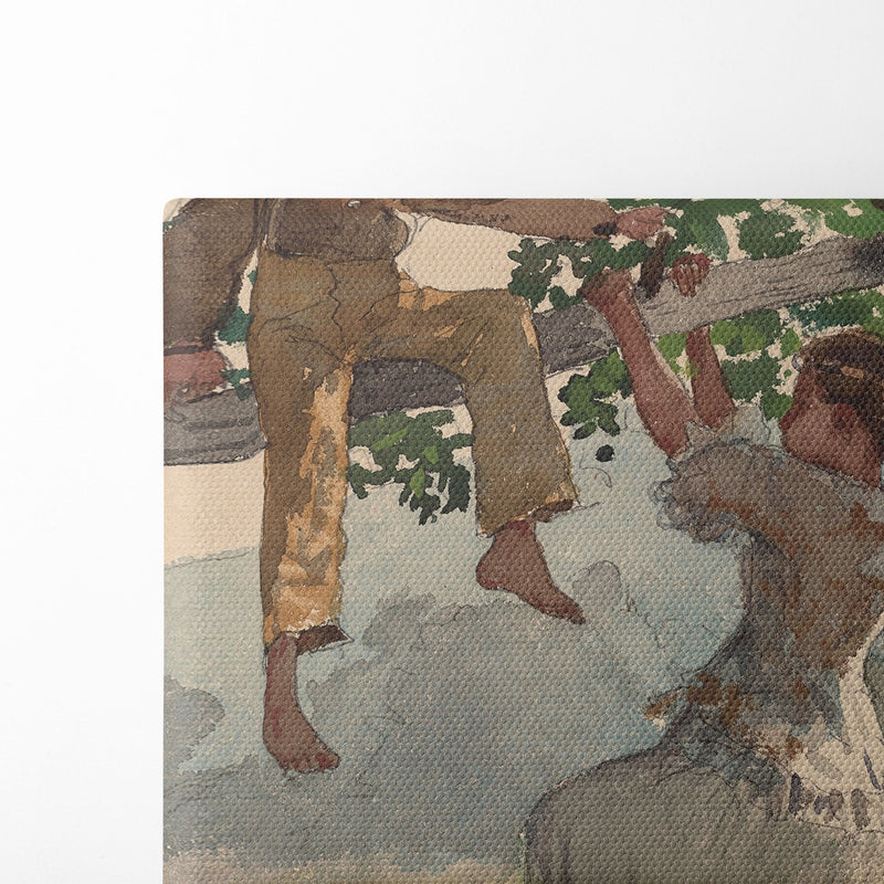 On the Fence (1878) - Winslow Homer - Canvas Print