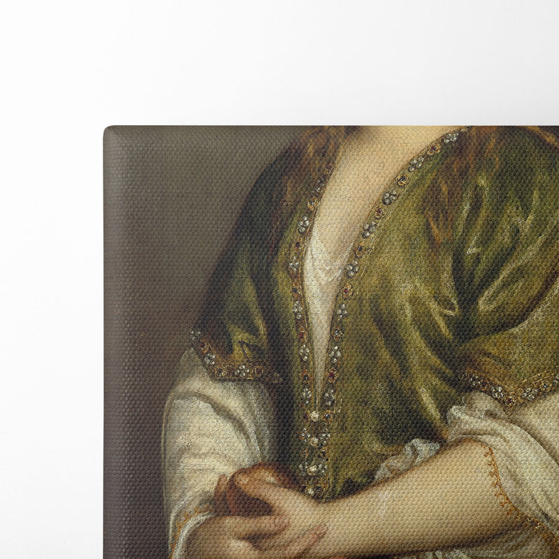 Woman Holding an Apple (c. 1550) - Titian - Canvas Print