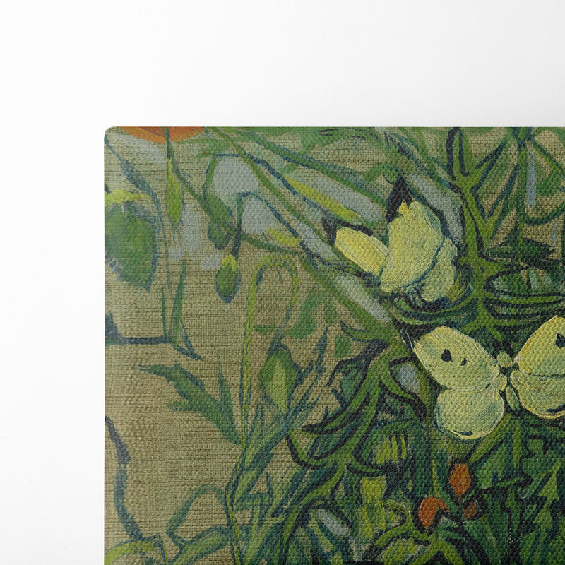 Butterflies and poppies (1890) - Vincent van Gogh - Canvas Print