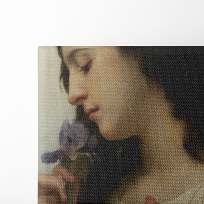 Woman with Iris (1895) - William Bouguereau - Canvas Print