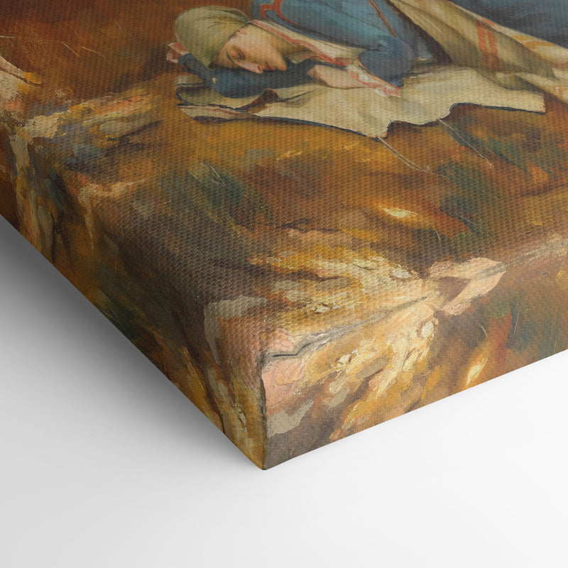 Resting Greek Girl - Theodoros Ralli - Canvas Print
